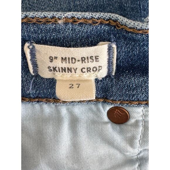 Madewell 9" Mid-Rise Skinny Crop Jeans: Button Front Dewey Wash Size 27 - Picture 5 of 12